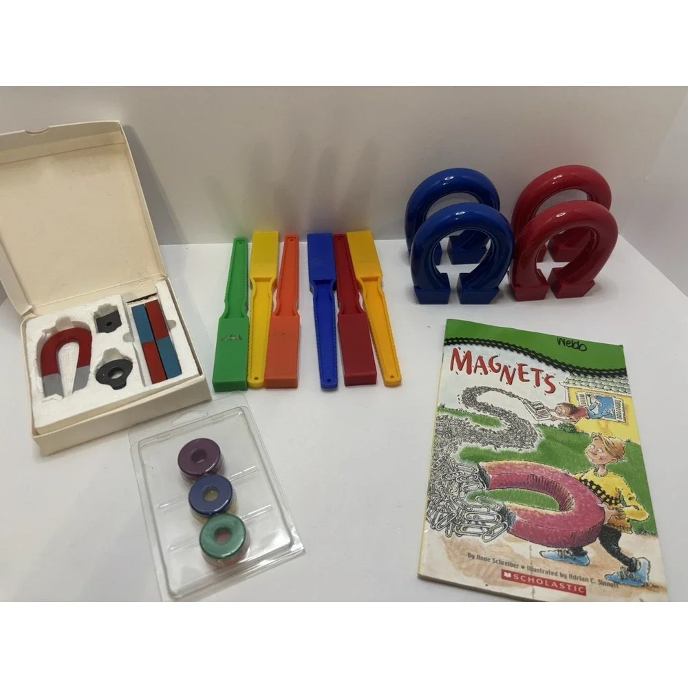 Magnets Classroom Magnet Lab Kit STEM PreK 2 Bar, 5 Horseshoe, Magnets Book